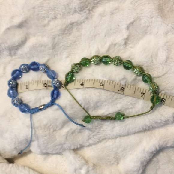 2 Preowned crystal glass  shamballa bracelets - Picture 3 of 3